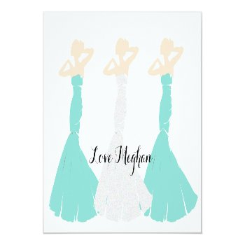 Bride & Co Bridesmaids Teal Wedding Bridal Party Thank You Card Front View