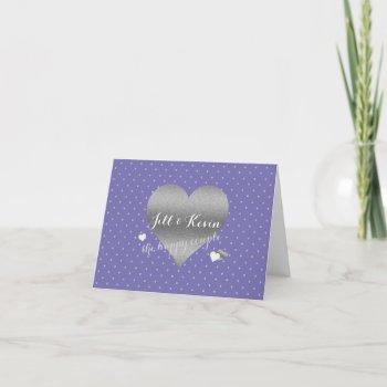 bride & co periwinkle & silver wedding party note card