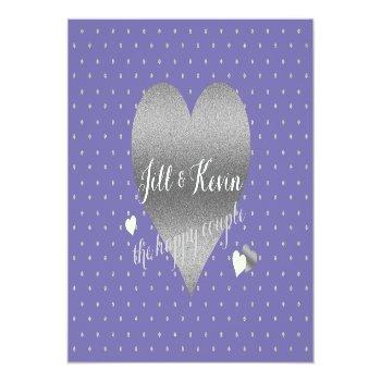 Bride & Co Periwinkle & Silver Wedding Party Note Card Front View