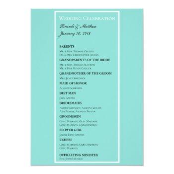 Bride & Co Wedding Suite Elegant Ceremony Bridal Program Front View