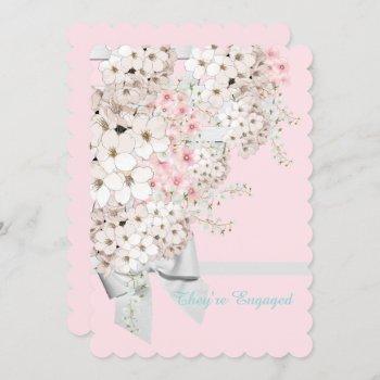 bride flowers & lattice shower pink party invitation