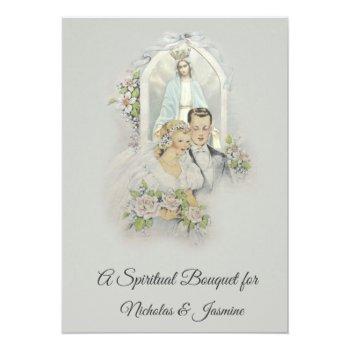 Bride & Groom Spiritual Bouquet Prayers Card Front View