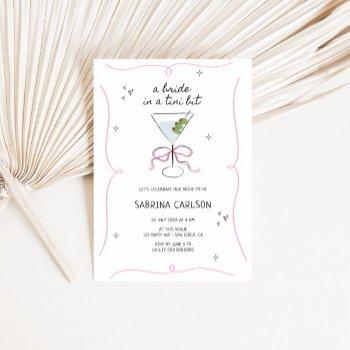 bride in a tini bit bridal shower invitation