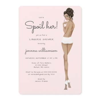bride in underwear lace lingerie bridal shower invitation