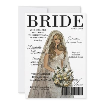 bride magazine modern bridal shower invitations