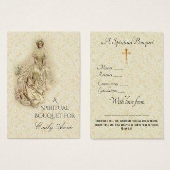 bride spiritual bouquet prayer holy card