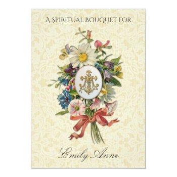 Bride Spiritual Bouquet Prayer Holy Card. Front View