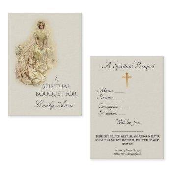 bride spiritual bouquet prayer holy card