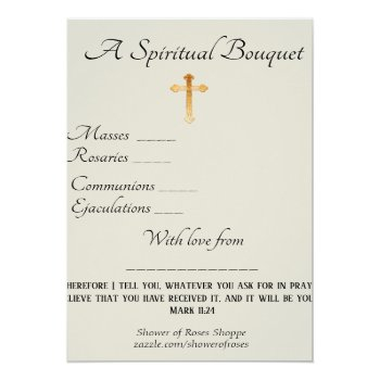 Bride Spiritual Bouquet Prayer Holy Card Front View