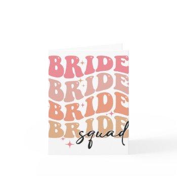 bride squad groovy theme bridal shower bachelorett card