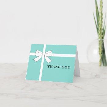 bride teal blue reception bridal shower party thank you card