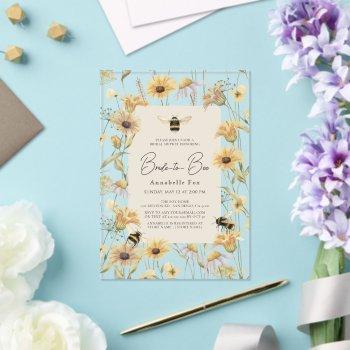 bride to bee chamomile & daisies bridal shower acrylic invitations