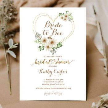 bride to bee heart geometric daisy bridal shower  invitation