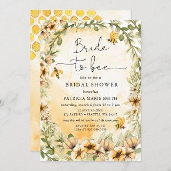 bride to bee honeybee floral bridal shower invitation