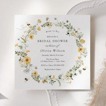 bride to bee wildflower bridal shower invitation