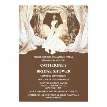 Bride White Wedding Dress Boho String Lights Invitation Front View