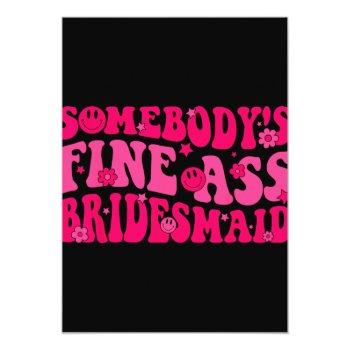 Bridesmaid Bride Squad Bridal Shower Groovy Bachel Card Front View