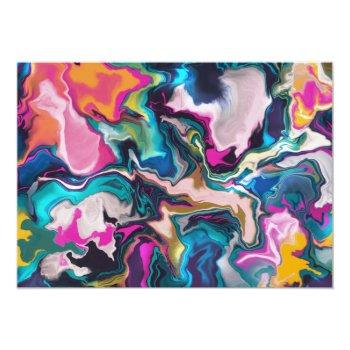 Bright & Colorful Abstract Marbling Front View