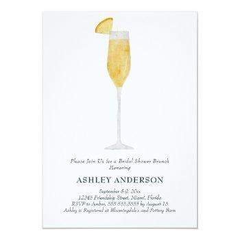 Brunch And Bubbles Mimosa Cocktail Bridal Shower Foil Invitation Front View