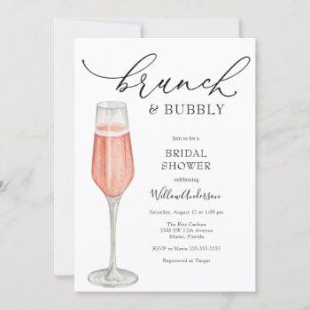 brunch and bubbly champagne bridal shower invitation