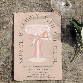 brunch and bubbly champagne bridal shower invitation