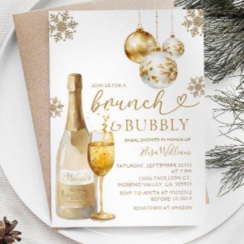  brunch and bubbly champagne winter bridal shower  invitation