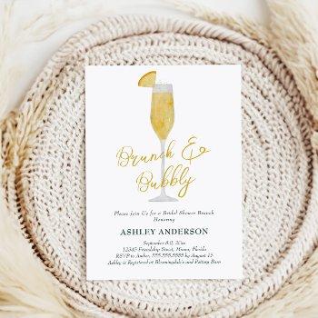 brunch and bubbly mimosa cocktail bridal shower invitation