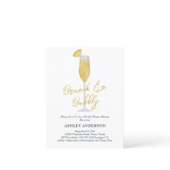brunch and bubbly mimosa cocktail bridal shower postcard
