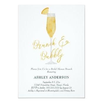Brunch And Bubbly Mimosa Cocktail Bridal Shower Postcard Front View