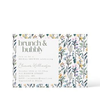 brunch and bubbly spring floral bridal shower invitation
