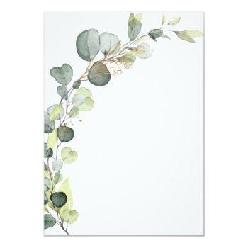 Brunch & Bubbly Bridal Shower Greenery Eucalyptus Invitation Front View
