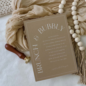 brunch & bubbly bridal shower party invitation