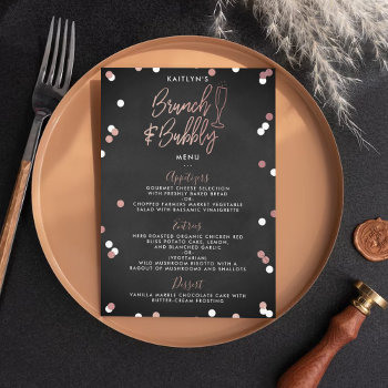brunch & bubbly confetti bridal shower menu