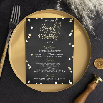 brunch & bubbly confetti bridal shower menu