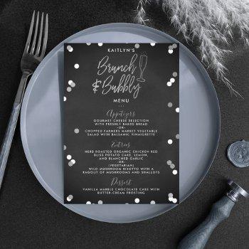brunch & bubbly confetti bridal shower menu