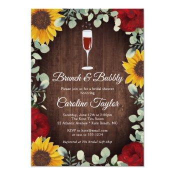 Brunch Bubbly Sunflowers Roses Wine Front View