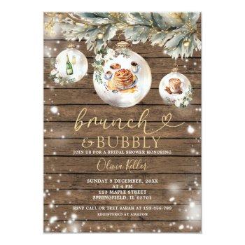 Brunch Bubbly Wood Christmas Baubles Front View