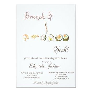 Brunch & Sushi Bridal Shower Invitation Front View