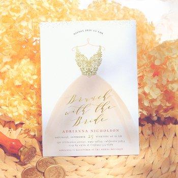 brunch with the bride wedding dress bridal shower invitation