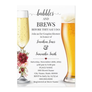 bubbles and brews before i do couples shower invitation