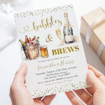 bubbles & brews couple shower invitation