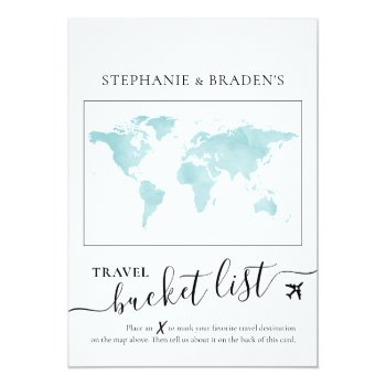 Bucket List Travel Advice Tag Shape Cards Teal Front View