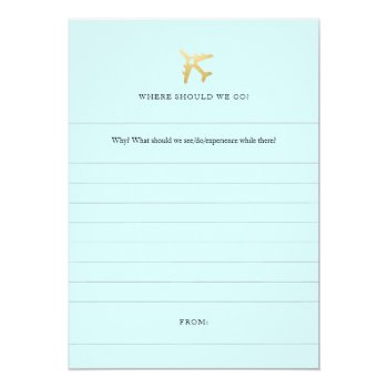 Bucket List Travel Advice Tag Shape Cards Teal Front View