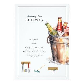 Bucket Of Beer Honey Do Couples Wedding Shower Invitation Front View