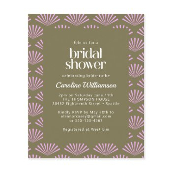 budget art deco fans olive and lilac bridal shower