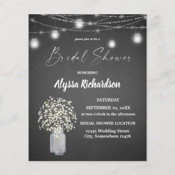 budget baby's breath chalk g lights bridal shower flyer