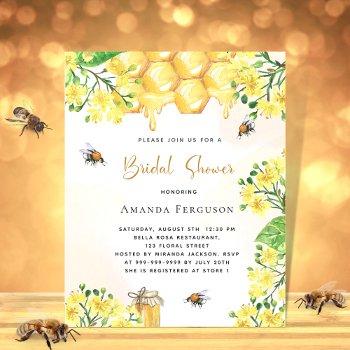 budget bee bridal shower yellow floral invitation