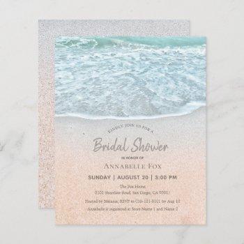budget blue ocean & sandy beach bridal shower