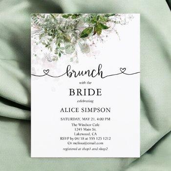 budget boho greenery brunch bridal shower invitation postcard