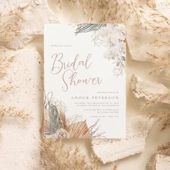 budget boho terracotta pampas grass bridal shower